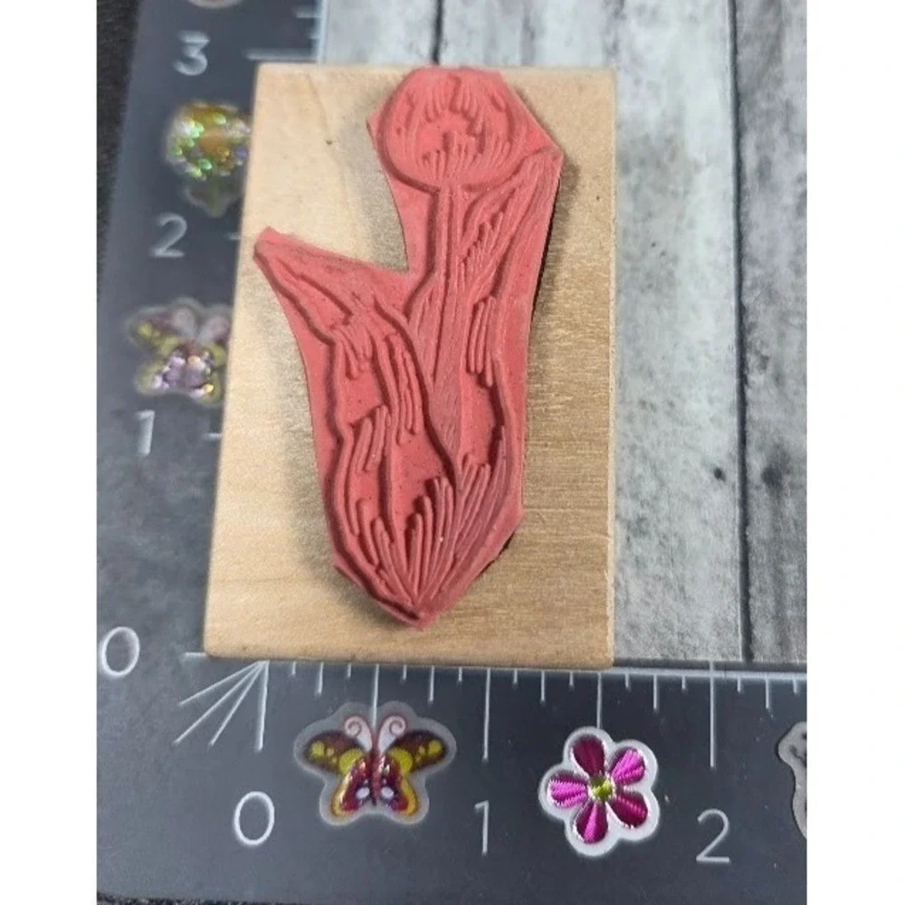Stamp Affair Large Tulip Flower L1288 1995 Rubber Stamp Wood #B22